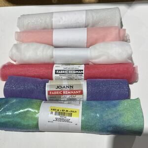 Lot Of Pastel Tulle And Sparkle Fabric Remnants Joann Mix – As Is